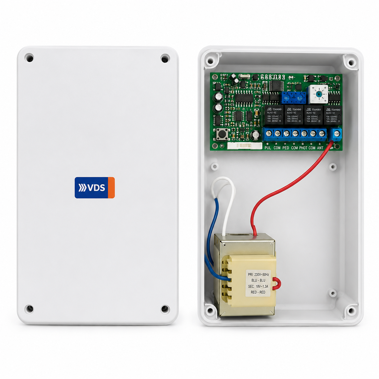 PLACA DE CONTROL ELB 24V PARA DOS HOJAS CON CAJA ESTANCA Y TRANSFORMADOR
